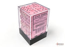 Opaque Pastel Pink/black 12mm d6 Dice Block (36 dice)-3