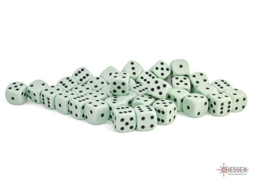 Opaque Pastel Green/black 12mm d6 Dice Block (36 dice) - 0
