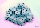 Opaque Pastel Blue/black 12mm d6 Dice Block (36 dice)-1