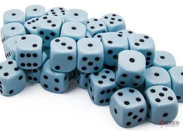 Opaque Pastel Blue/black 12mm d6 Dice Block (36 dice) - 0