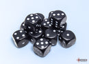Opaque Black/white 16mm d6 Dice Block (12 dice)-1