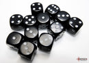 Opaque Black/white 16mm d6 Dice Block (12 dice)-2
