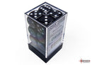 Opaque Black/white 16mm d6 Dice Block (12 dice)-3