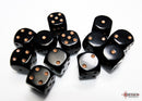 Opaque Black/gold 16mm d6 Dice Block (12 dice)-2