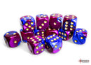 Gemini Blue-Purple/gold 16mm d6 Dice Block (12 dice)-2