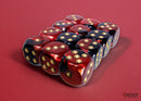 Gemini Black-Red/gold 16mm d6 Dice Block (12 dice)-1