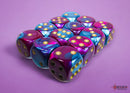 Gemini Purple-Teal/gold 16mm d6 Dice Block (12 dice)-1
