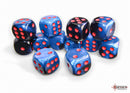 Gemini Black-Starlight/red 16mm d6 Dice Block (12 dice)-2