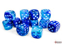 Gemini Blue-Blue/light blue Luminary 16mm d6 Dice Block (12 dice)-1