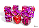 Gemini Translucent Red-Violet/gold 16mm d6 Dice Block (12 dice)-2