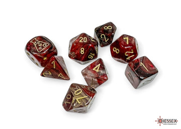 Borealis Cosmos/gold Polyhedral 7-Dice Set (with bonus die) - 0