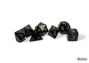 Opaque Black/green Polyhedral 7-Dice Set-2