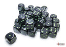 Opaque Black/green 12mm d6 Dice Block (36 dice)-2