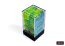 Gemini Plasma Green-Teal/orange Luminary 16mm d6 Dice Block (12 dice)-3