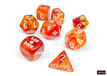 Nebula Molten/white Luminary™ Polyhedral 7-Dice Set (with bonus die) - 0