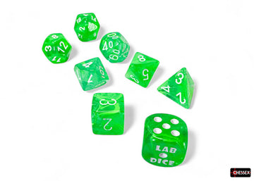 Nebula Gelatinous/white Polyhedral 7-Dice Set (with bonus die) - 0