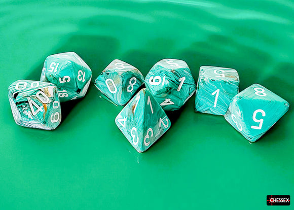 Marble Mega-hedral Oxi-Copper/white 7-Die Set