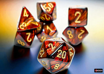 Chessex - Scarab Mega-hedral Blue Blood/gold 7-Die Set - 0