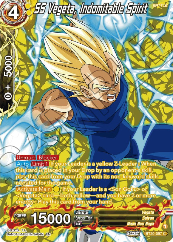 SS Vegeta, Espíritu indomable (lámina plateada) (BT20-097) [Poder absorbido] 