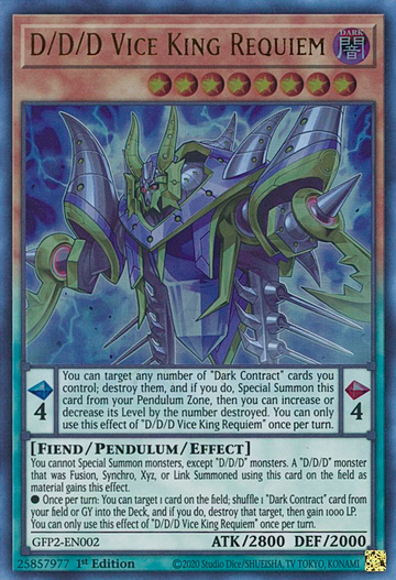 D/D/D Vice Rey Réquiem [GFP2-EN002] Ultra Raro 