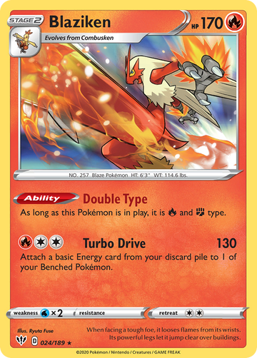 Blaziken (024/189) [Espada y escudo: oscuridad en llamas] 