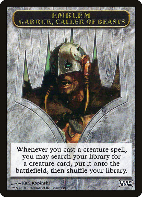 Emblema de Garruk, invocador de bestias [Fichas de Magic 2014] 