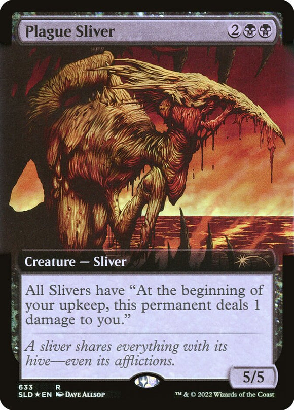 Plague Sliver (ilustración extendida) (foil de paso a paso y completo) [Promociones de Secret Lair Drop] 