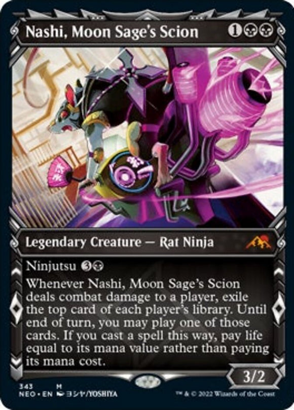 Nashi, descendiente del sabio lunar (Ninja de la exhibición) [Kamigawa: Neon Dynasty] 