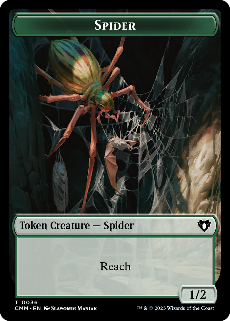 Wurm // Spider Double-Sided Token [Commander Masters Tokens] - 0