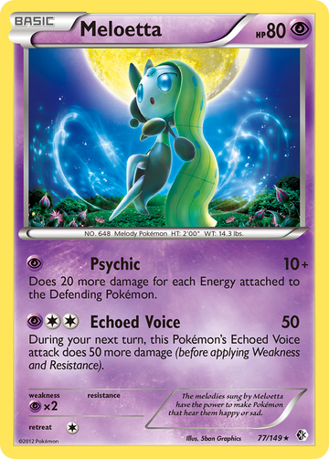 Meloetta (77/149) (Baraja temática exclusiva) [Blanco y negro: límites cruzados] 