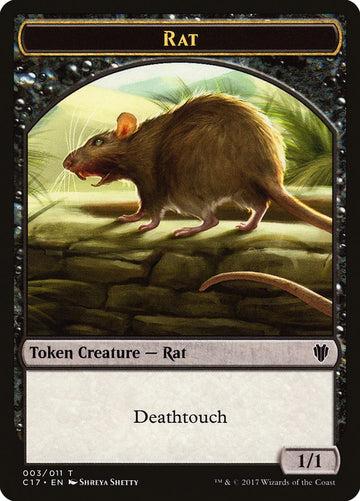 Cat Warrior (008) // Rat (003) Double-Sided Token [Commander 2017 Tokens] - 0