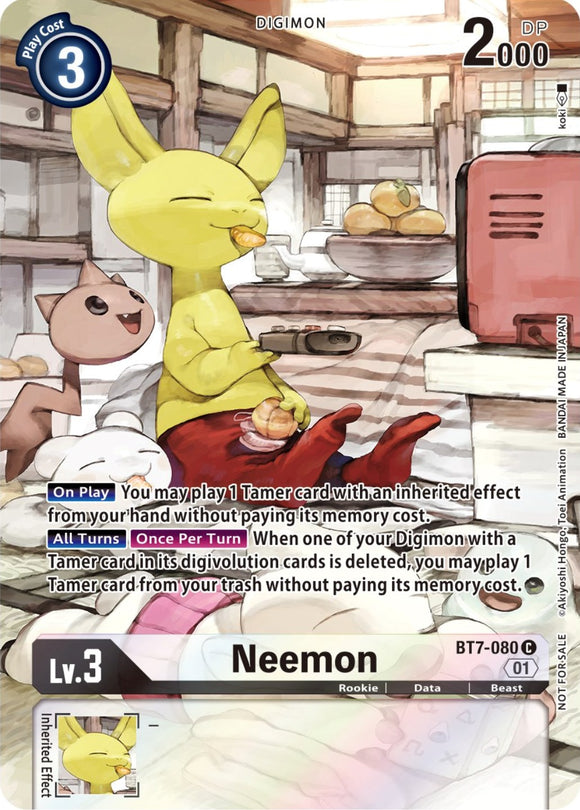 Neemon [BT7-080] (Tarjeta Frontier del 2.º aniversario) [Promociones de Next Adventure] 