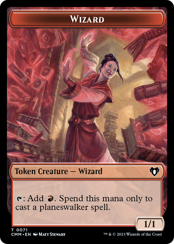 Ajani Steadfast Emblem // Wizard Double-Sided Token [Commander Masters Tokens] - 0