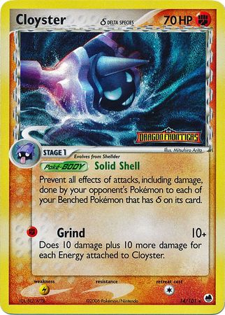 Cloyster (14/101) (Especie Delta) (Estampado) [EX: Dragon Frontiers] 