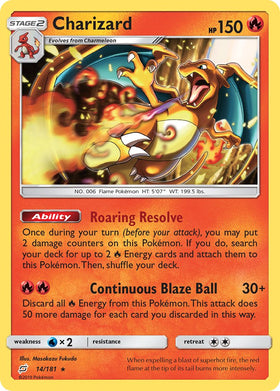 Charizard (14/181) (Exclusivo del mazo temático) [Sol y Luna: Un equipo] 