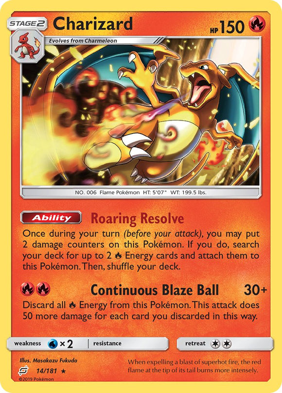 Charizard (14/181) (Exclusivo del mazo temático) [Sol y Luna: Un equipo] 