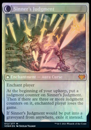 Juez atado a la fe // Juicio del pecador [Promociones de prelanzamiento de Innistrad: Crimson Vow] 