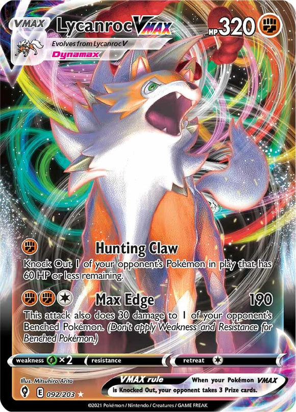 Lycanroc VMAX (092/203) [Espada y escudo: Cielos en evolución] 