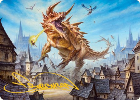 Tarjeta de arte de Tarrasque (firma estampada en dorado) [Serie de arte de Dungeons &amp; Dragons: Adventures in the Forgotten Realms] 