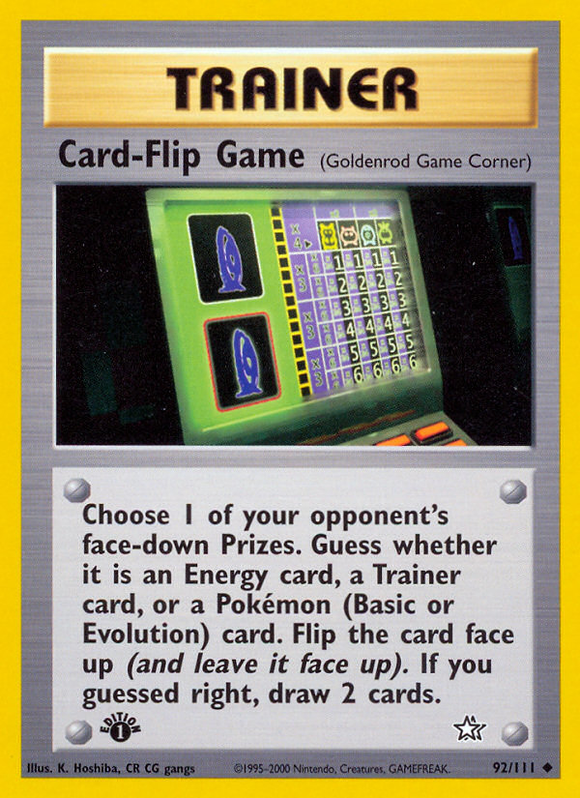Juego de cartas al revés (92/111) [Neo Genesis 1.ª edición] 
