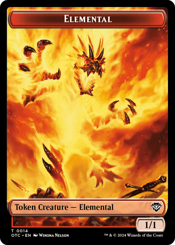 Ilusión de pájaro // Elemental (0014) Ficha de doble cara [Fichas de comandante de Outlaws of Thunder Junction] 