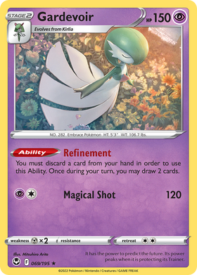 Gardevoir (069/195) (Exclusivo del mazo temático) [Sword &amp; Shield: Silver Tempest] 