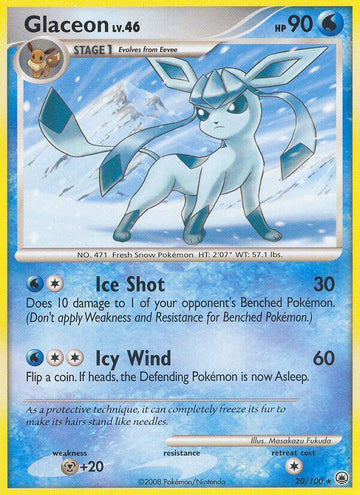 Glaceon (20/100) (Exclusivo del mazo temático) [Diamante y Perla: Amanecer majestuoso] 