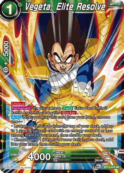 Vegeta, Elite Resolve (BT15-075) [Enfrentamiento de los Saiyans] 