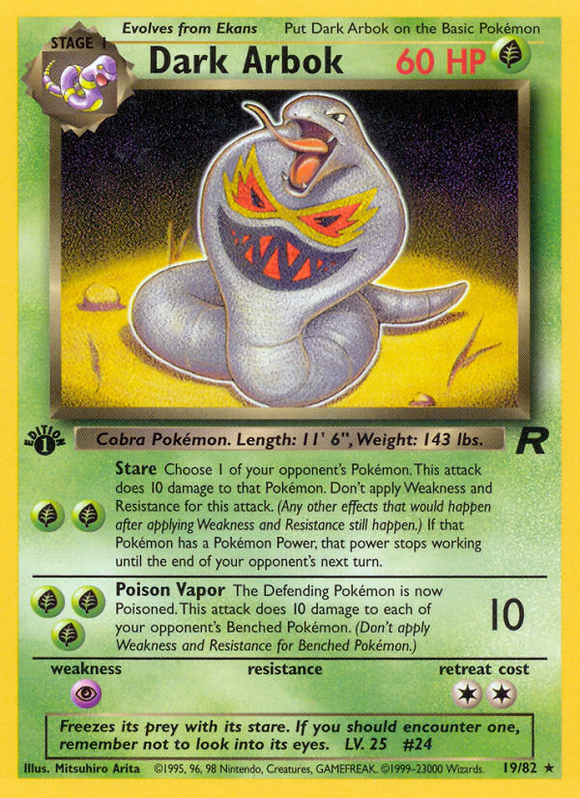 Arbok oscuro (19/82) [Equipo Rocket 1.ª edición] 