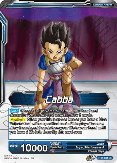 Cabba // SS Cabba, Volea orgullosa (BT15-031) [Enfrentamiento Saiyan] 