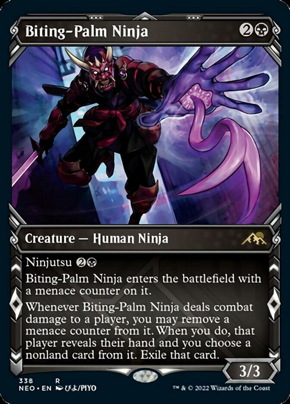 Ninja de palma mordedora (Ninja de exhibición) [Kamigawa: Neon Dynasty] 