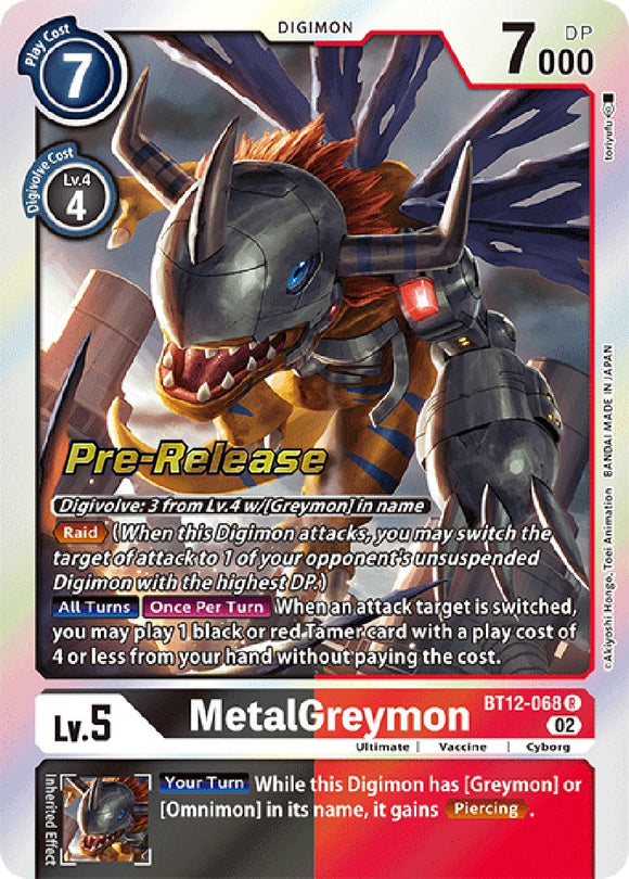 MetalGreymon [BT12-068] [Tarjetas de prelanzamiento de Across Time] 