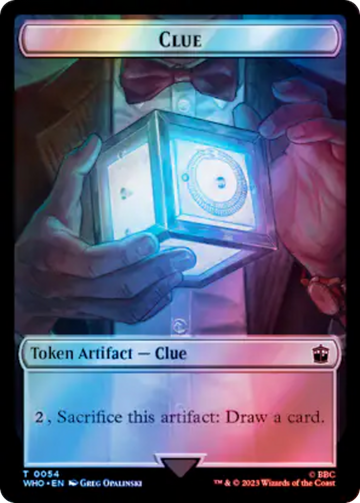 Alien Rhino // Clue (0054) Double-Sided Token (Surge Foil) [Doctor Who Tokens] - 0