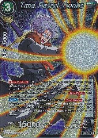 Patrulla del Tiempo Trunks (Foil) (EX02-01) [Villanos del Demonio Oscuro] 